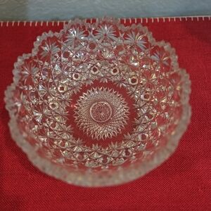 Intricate Crystal Cut Glass Bowl